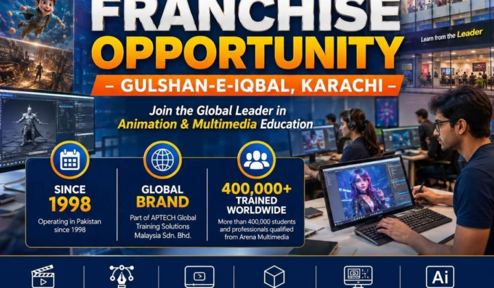Arena Multimedia Franchise Opportunity in Gulshan-e-Iqbal, Karachi