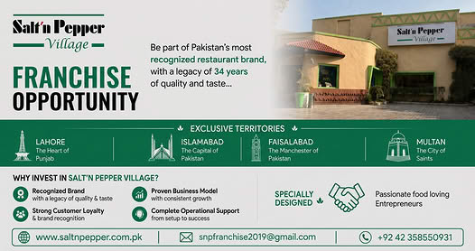 Salt’n Pepper Village Franchise Opportunity in Lahore, Islamabad, Faisalabad and Multan
